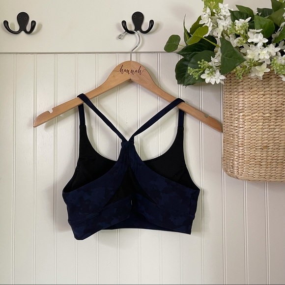 Lululemon Flow Y Bra IV in Heathered Texture Lotus Camo Oil Slick Blue - Picture 4 of 6